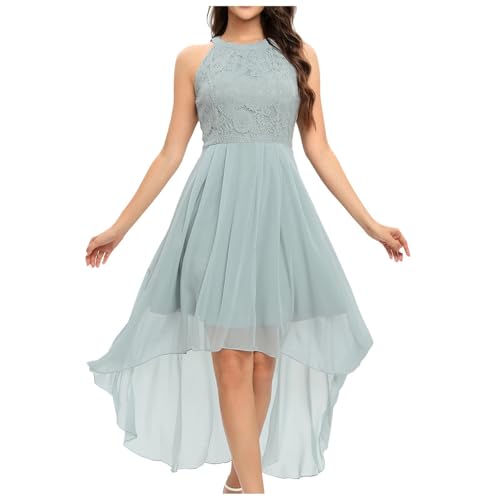 Damen Brautjungfernkleider Langarm Falten Chiffon Formales Abendkleid Partykleid Hochzeit Konzertkleid Kleid Elegant Damen Festlich Winter (Mint Green, L) von Generisch