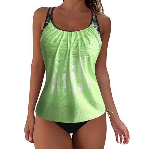 Damen Brazilian Style Tankini String Rückenfrei Badeanzüge Frauen Sexy Prämie Persönlichkeit Badeanzug Sommer Leicht Bikinis Slim Fit Outdoor Strand Modische Bedruck Schwimmen Anzüge (Green, XXL) Damen Brazilian Style Tankini String Rückenfrei Badeanzüge Frauen Sexy Prämie Persönlichkeit Badeanzug Sommer Leicht Bikinis Slim Fit Outdoor Strand Modische Bedruck Schwimmen Anzüge (Green, XXL) von Generisch