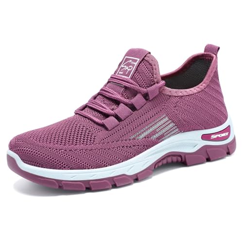 Damen Breite Fuß Orthopädische Schuhe Freizeitschuhe Outdoor Sportschuhe Freizeit Elegant Atmungsaktive Vermascht Freizeitschuhe Bequeme Breite Füße Weichen Sohlen Schnürhalbschuhe von Generisch