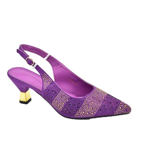 Damen Bride Party Pumps aus italienischem Schuh- und Taschen-Set, Purple Only Shoes, 42.5 EU von Generisch