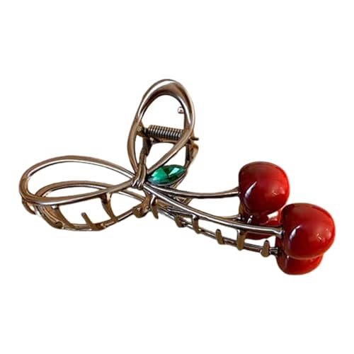 Damen Brosche für Schals Kirschhaarspangen-Design für dickes oder dünnes Haar, rutschfeste Haarnadeln und Haarspangen, Strasssteine, Haar-Accessoire Damen Muttermilch Schmuck (Black, One Size) von Generisch