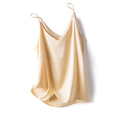Damen Camisole Sommer Echte Seide Einfarbig V-Ausschnitt Tank Top, 11, XL Damen Camisole Sommer Echte Seide Einfarbig V-Ausschnitt Tank Top, 11, XL von Generisch