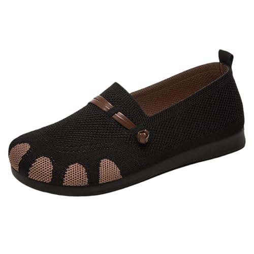 Damen Casual Flats Leichte Atmungsaktive Gestrickte Loafer Bequeme Flache Unterseite Bootsschuhe Mesh Slip on Knit Fahrschuhe Waschbar Freizeit Arbeit Loafer, Schwarz , 38 EU Damen Casual Flats Leichte Atmungsaktive Gestrickte Loafer Bequeme Flache Unterseite Bootsschuhe Mesh Slip on Knit Fahrschuhe Waschbar Freizeit Arbeit Loafer, Schwarz , 38 EU von Generisch