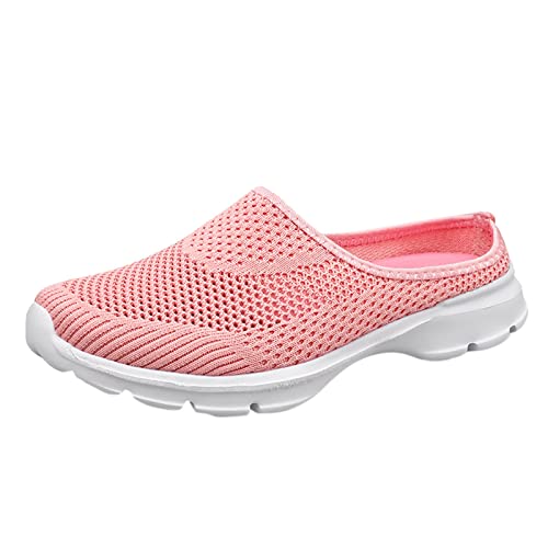 Damen Clogs & Pantoletten, Winterschuhe Damen Slip On Sneakers Mesh Sandalen Winter Walkingschuhe Bequem Freizeit Schlupfschuhe Atmungsaktiv Hausschuhe Cushion Flache Schuhe Breite Fuß Barfußschuhe 1 von Generisch