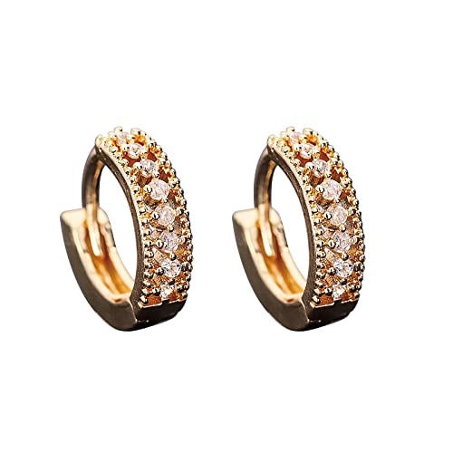 Damen-Creolen, leichte Kreolen, glänzende Zirkonia-Ohrringe, Schmuck, 70er-Jahre-Kreolen, Einheitsgröße, Metall, Kein Edelstein von Generisch