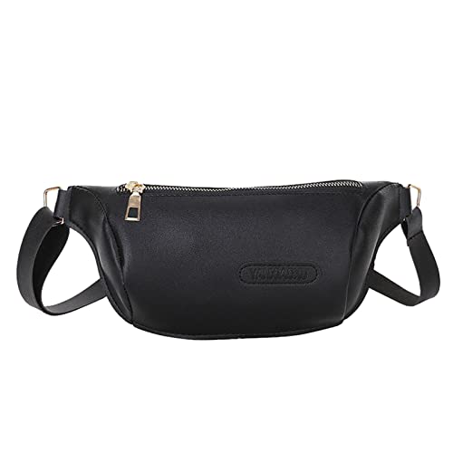 Damen Crossbody-Tasche, einfarbig, eine Schulter-Brusttasche, leicht, leichte Schultertasche für Herren, Schwarz , Einheitsgröße von Generisch