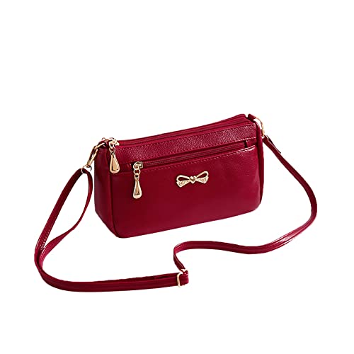 Damen-Crossbody-Tasche für Damen, lässig, verstellbarer Riemen, Umhängetasche, Schultertasche für Damen, rot, Einheitsgröße von Generisch