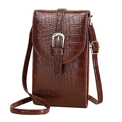 Damen-Crossbody-Tasche für Damen, lässige Umhängetasche, verstellbarer Riemen, Schultertasche mit Sichtfenster für Mobiltelefon über der Schultertasche, a, Einheitsgröße von Generisch