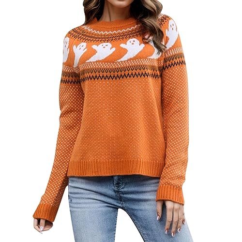 Damen Cute Ghost Langarm Halloween Strickpullover Pullover Langarm Rundhals Pullover Tops Damen Pullover Sweatershirt Steppjacke Cute Sweaterjacke Cardigan Winter Strickjacke Women Damen Cute Ghost Langarm Halloween Strickpullover Pullover Langarm Rundhals Pullover Tops Damen Pullover Sweatershirt Steppjacke Cute Sweaterjacke Cardigan Winter Strickjacke Women von Generisch