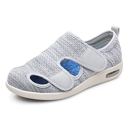 Damen Diabetes Schuhe Air Cushion, Extra Breite Orthopädische Diabetische Schuhe Älterer Leichter Turnschuh für Arthritis Ödem Geschwollene Füße Daumen Valgus von Generisch