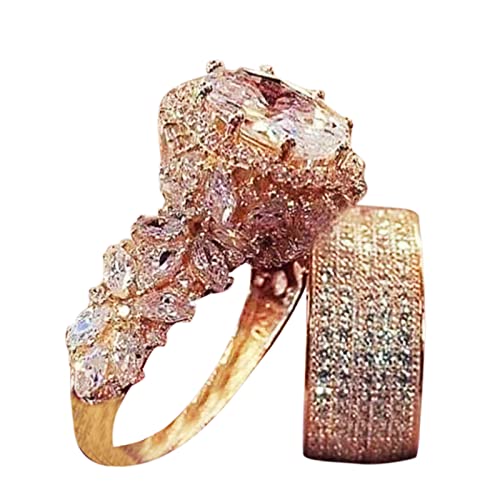 Damen-Eheringe, Verlobung, handgefertigt, Hochzeit, Steinschliff, luxuriös, weiß, Geschenk, Schmuck, Ringe, Geburtstagsgeschenke für Sie, 32, Metall, Kein Edelstein Damen-Eheringe, Verlobung, handgefertigt, Hochzeit, Steinschliff, luxuriös, weiß, Geschenk, Schmuck, Ringe, Geburtstagsgeschenke für Sie, 32, Metall, Kein Edelstein von Generisch
