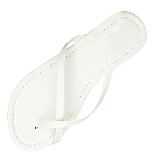 Damen Flip Flops Square Toe Hausschuhe Leichte Komfort Walking Flip Flops Clip Toe Sandalen Zehentrenner Thong Hausschuhe, weiß, 37 EU von Generisch