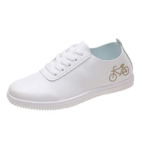 Damen Freizeitschuhe Bequem Fashion Trendige Vielseitigkeit rutschfest Flachboden Entspannung Schuhe für Frauen (White, 38) von Generisch