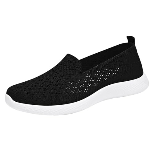 Damen Freizeitschuhe Frühling Sommer und Herbst Neue orthopädische Wanderschuhe Weiche Sohle Bequem Atmungsaktiv Outdoor Freizeitschuhe Keilabsatz Breiter Fuß, Schwarz , 38.5 EU von Generisch