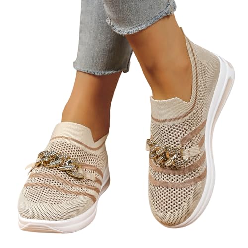 Damen Freizeitschuhe bequem rutschfest lässig atmungsaktiv für Reisen Strand Dates Alltag (White, 37) von Generisch