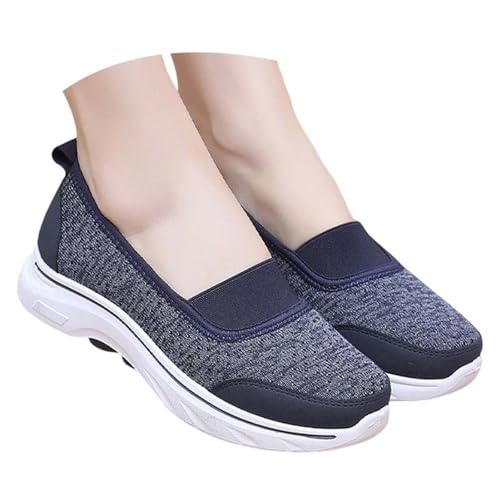 Damen Freizeitschuhe luftdurchlässiges Mesh rutschfeste Sohle komfortable Einlage ideal für Alltag Reisen Strand Partys School Freizeit (Blue, 41) von Generisch