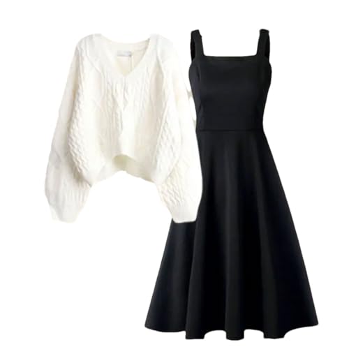 Damen Frühling und Set Version Temperament Pullover Slim Kleid Zweiteiliges Set, Zweiteiliges Set 01, XL von Generisch