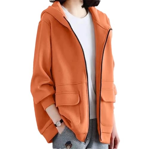 Damen Frühling und Version Bequeme Jacken Temperament Kapuze Damen Kurzmantel, Farbe: Orange, L Damen Frühling und Version Bequeme Jacken Temperament Kapuze Damen Kurzmantel, Farbe: Orange, L von Generisch