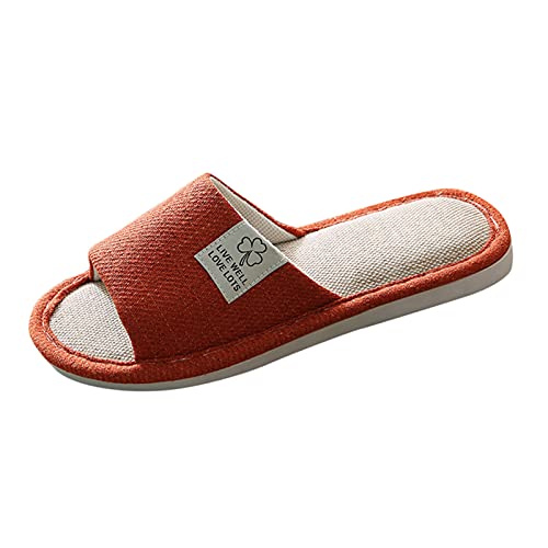 Damen GäStehausschuhe Hotelslipper Pantoffeln Outdoor/Indoor Baumwollschuhe Hausschuhe Waschbar Spa-Slipper Offener Zeh Flip Flop Bequeme Hausschuhe Badeslipper FüR Damen Und Herren von Generisch