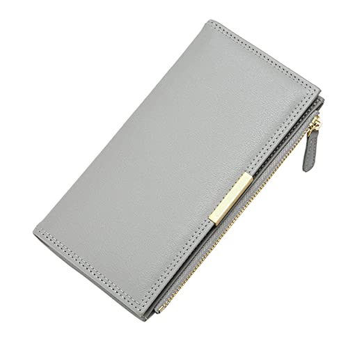 Damen-Geldbörse, Kette, modisch, neues Muster, schlicht, einfarbig, lang, mehrere Karten, vielseitige Handtasche, Leder, minimalistische Geldbörse für Herren, Grau, Einheitsgröße Damen-Geldbörse, Kette, modisch, neues Muster, schlicht, einfarbig, lang, mehrere Karten, vielseitige Handtasche, Leder, minimalistische Geldbörse für Herren, Grau, Einheitsgröße von Generisch