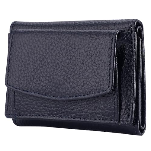 Damen Geldbörse Kurz Mode Leder Geldbörse Taschenverschluss Dekorative Schalen für Schlüssel und Geldbörse, blau, Einheitsgröße von Generisch