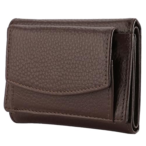 Damen Geldbörse Kurz Mode Leder Geldbörse Taschenverschluss Dekorative Schalen für Schlüssel und Geldbörse, coffee, Einheitsgröße von Generisch