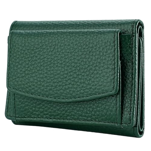 Damen Geldbörse Kurz Mode Leder Geldbörse Taschenverschluss Dekorative Schalen für Schlüssel und Geldbörse, grün, Einheitsgröße von Generisch