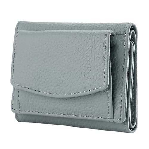 Damen Geldbörse Kurz Mode Leder Geldbörse Taschenverschluss Dekorative Schalen für Schlüssel und Geldbörse, hellblau, Einheitsgröße von Generisch
