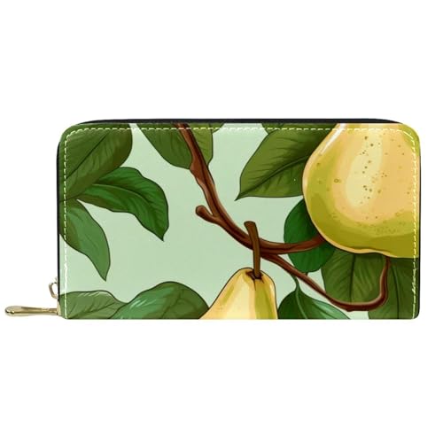 Damen-Geldbörse mit Reißverschluss und Handy-Clutch, Birnen, Reise-Geldbörse, Leder, Clutch, Kartenhalter, Organizer, Handgelenke, mehrfarbig, Einheitsgröße von Generisch