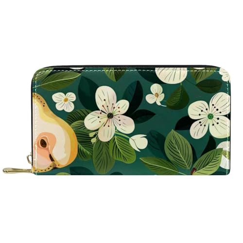 Damen-Geldbörse mit Reißverschluss und Handy-Clutch, Birnenblumen-Malerei, Reise-Geldbörse, Leder, Clutch, Kartenhalter, Organizer, Handgelenke, mehrfarbig, Einheitsgröße von Generisch