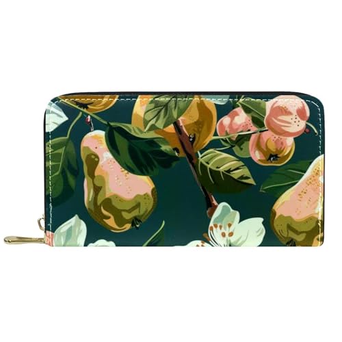 Damen-Geldbörse mit Reißverschluss und Handy-Clutch, Birnenblumen-Malerei, Reise-Geldbörse, Leder, Clutch, Kartenhalter, Organizer, Handgelenke, mehrfarbig, Einheitsgröße von Generisch