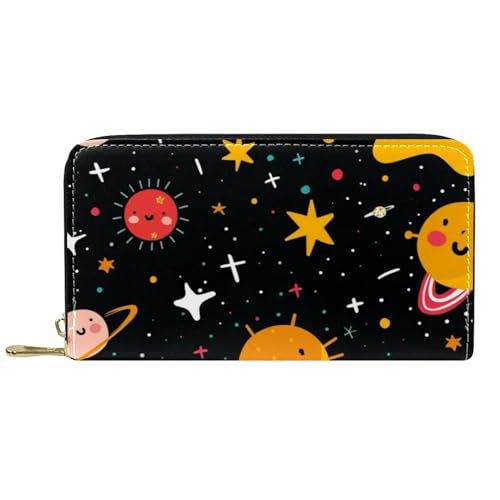 Damen-Geldbörse mit Reißverschluss und Handy-Clutch, Cartoon-Universum, Reise-Geldbörse, Leder, Clutch, Kartenhalter, Organizer, Handgelenke, Geldbörsen, mehrfarbig, Einheitsgröße von Generisch