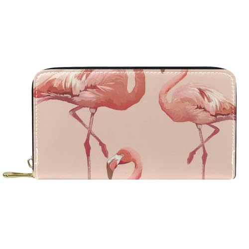 Damen-Geldbörse mit Reißverschluss und Handy-Clutch, Flamingo-Muster, Reise-Geldbörse, Leder, Clutch, Kartenhalter, Organizer, Handgelenke, mehrfarbig, Einheitsgröße von Generisch