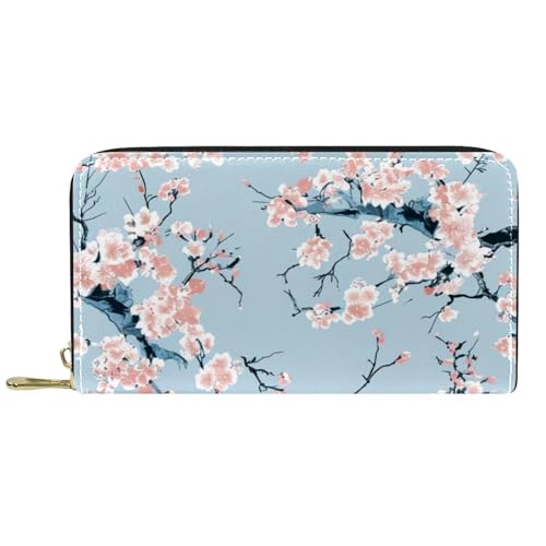 Damen-Geldbörse mit Reißverschluss und Handy-Clutch, Frühlingsrosa Blumen, Reise-Geldbörse, Leder, Clutch, Kartenhalter, Organizer, Handgelenke, Geldbörsen, mehrfarbig, Einheitsgröße von Generisch