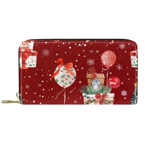 Damen-Geldbörse mit Reißverschluss und Handy-Clutch, Geschenk zu Weihnachten, Elch, Reise-Geldbörse, Leder, Clutch, Kartenhalter, Organizer, Handgelenke, mehrfarbig, Einheitsgröße von Generisch