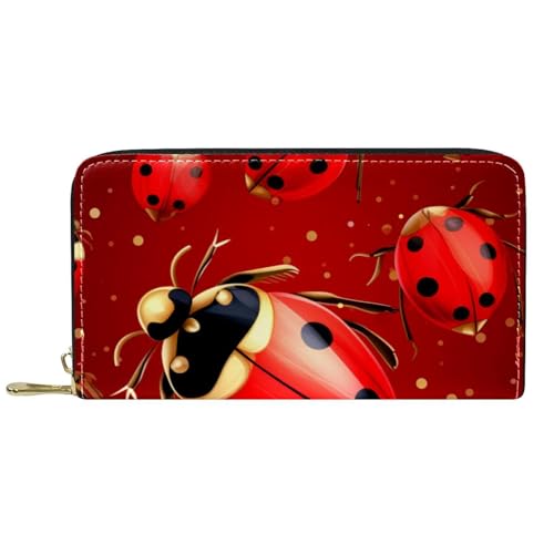 Damen-Geldbörse mit Reißverschluss und Handy-Clutch, Lady Beetle D, Reise-Geldbörse, Leder, Clutch, Kartenhalter, Organizer, Handgelenke, mehrfarbig, Einheitsgröße von Generisch