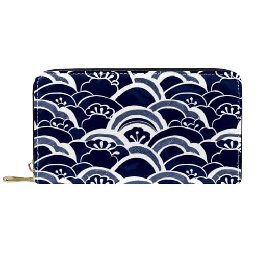Damen-Geldbörse mit Reißverschluss und Handy-Clutch, Ozeanwellen-Muster, Reise-Geldbörse, Leder, Clutch, Kartenhalter, Organizer, Handgelenke, mehrfarbig, Einheitsgröße von Generisch