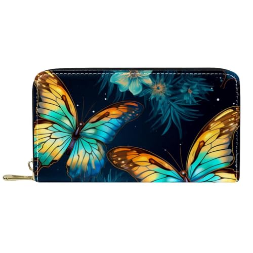 Damen-Geldbörse mit Reißverschluss und Handy-Clutch, Phantom-Schmetterling, Reise-Geldbörse, Leder, Clutch, Kartenhalter, Organizer, Handgelenke, mehrfarbig, Einheitsgröße von Generisch