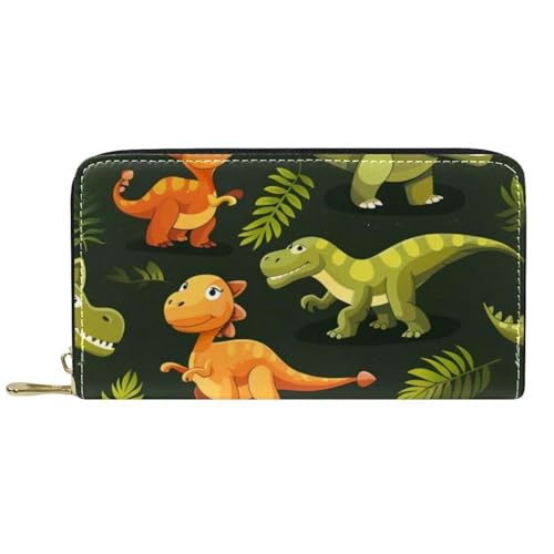 Damen-Geldbörse mit Reißverschluss und Handy-Clutch, Protostony Dinosaurier, Reise-Geldbörse, Leder, Clutch, Kartenhalter, Organizer, Handgelenke, mehrfarbig, Einheitsgröße von Generisch