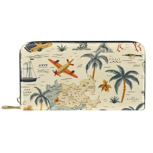 Damen-Geldbörse mit Reißverschluss und Handy-Clutch, Reisekarte, Leder, Clutch, Kartenhalter, Organizer, Handgelenke, mehrfarbig, Einheitsgröße von Generisch