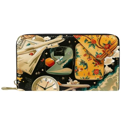 Damen-Geldbörse mit Reißverschluss und Handy-Clutch, Reisetasche, Leder, Clutch, Kartenhalter, Organizer, Handgelenke, mehrfarbig, Einheitsgröße von Generisch