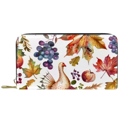 Damen-Geldbörse mit Reißverschluss und Handy-Clutch, Thanksgiving-Malerei, Reise-Geldbörse, Leder, Clutch, Kartenhalter, Organizer, Armbänder, Geldbörsen, mehrfarbig, Einheitsgröße von Generisch