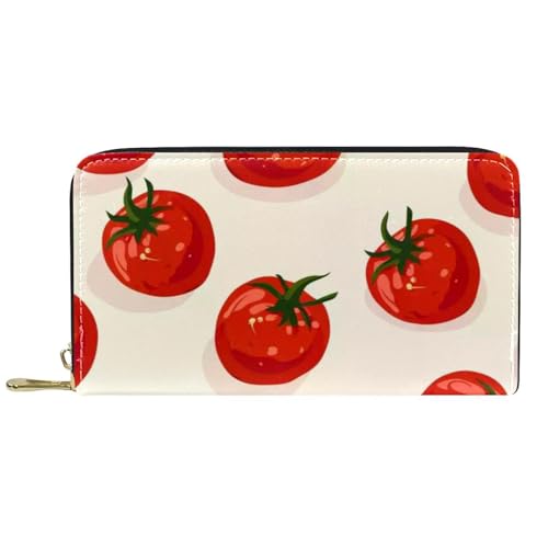 Damen-Geldbörse mit Reißverschluss und Handy-Clutch, Tomaten-Druck, Reise-Geldbörse, Leder, Clutch, Kartenhalter, Organizer, Handgelenke, mehrfarbig, Einheitsgröße von Generisch