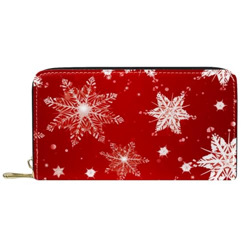 Damen-Geldbörse mit Reißverschluss und Handy-Clutch, Weihnachten, Schnee, Reise-Geldbörse, Leder, Clutch, Kartenhalter, Organizer, Handgelenke, mehrfarbig, Einheitsgröße von Generisch