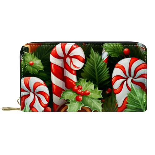 Damen-Geldbörse mit Reißverschluss und Handy-Clutch, Weihnachts-Crutch R, Reise-Geldbörse, Leder, Clutch, Kartenhalter, Organizer, Handgelenke, mehrfarbig, Einheitsgröße von Generisch