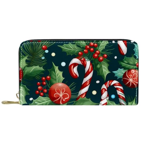 Damen-Geldbörse mit Reißverschluss und Handy-Clutch, Weihnachts-Geldbörse, Reise-Geldbörse, Leder, Clutch, Kartenhalter, Organizer, Handgelenke, mehrfarbig, Einheitsgröße von Generisch