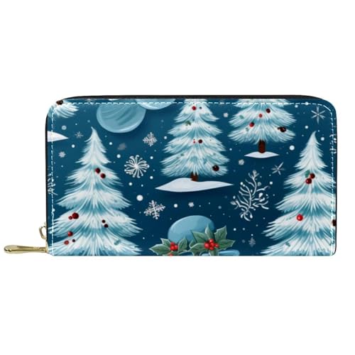 Damen-Geldbörse mit Reißverschluss und Handy-Clutch, Weihnachts-Schneemann, Reise-Geldbörse, Leder, Clutch, Kartenhalter, Organizer, Handgelenke, mehrfarbig, Einheitsgröße von Generisch