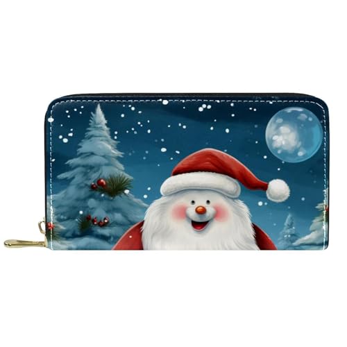 Damen-Geldbörse mit Reißverschluss und Handy-Clutch, Weihnachts-Schneemann C, Reise-Geldbörse, Leder, Clutch, Kartenhalter, Organizer, Handgelenke, mehrfarbig, Einheitsgröße von Generisch