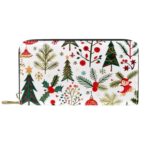 Damen-Geldbörse mit Reißverschluss und Handy-Clutch, Weihnachts-Thema, Reise-Geldbörse, Leder, Clutch, Kartenhalter, Organizer, Handgelenke, mehrfarbig, Einheitsgröße von Generisch