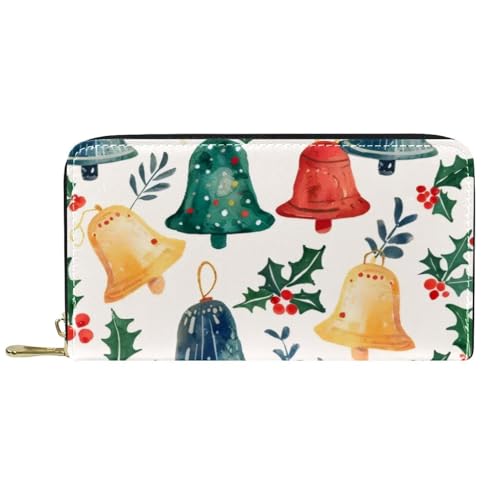 Damen-Geldbörse mit Reißverschluss und Handy-Clutch, Weihnachtsglocke, Reise-Geldbörse, Leder, Clutch, Kartenhalter, Organizer, Handgelenke, mehrfarbig, Einheitsgröße von Generisch
